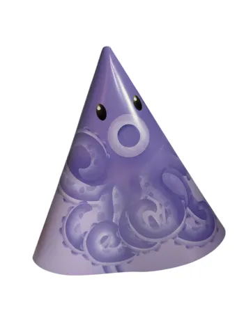 x6 Chapeaux Fête d’Anniversaire Motif Poulpe Violet Alfredo Neuf