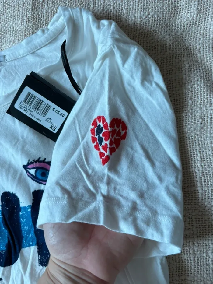 T-shirt IKKS blanc – Neuf avec étiquette taille Xs - photo numéro 3
