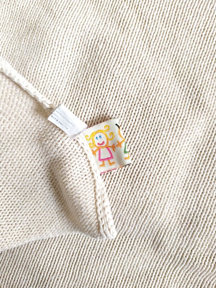 Couverture mixte bébé ou enfant en maille tricot coton - photo numéro 3