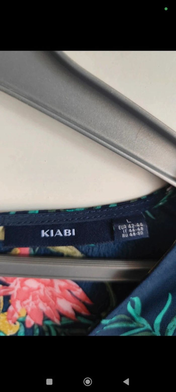 Blouse bleu marine fleurie et colorée taille 42/44 kiabi - photo numéro 5