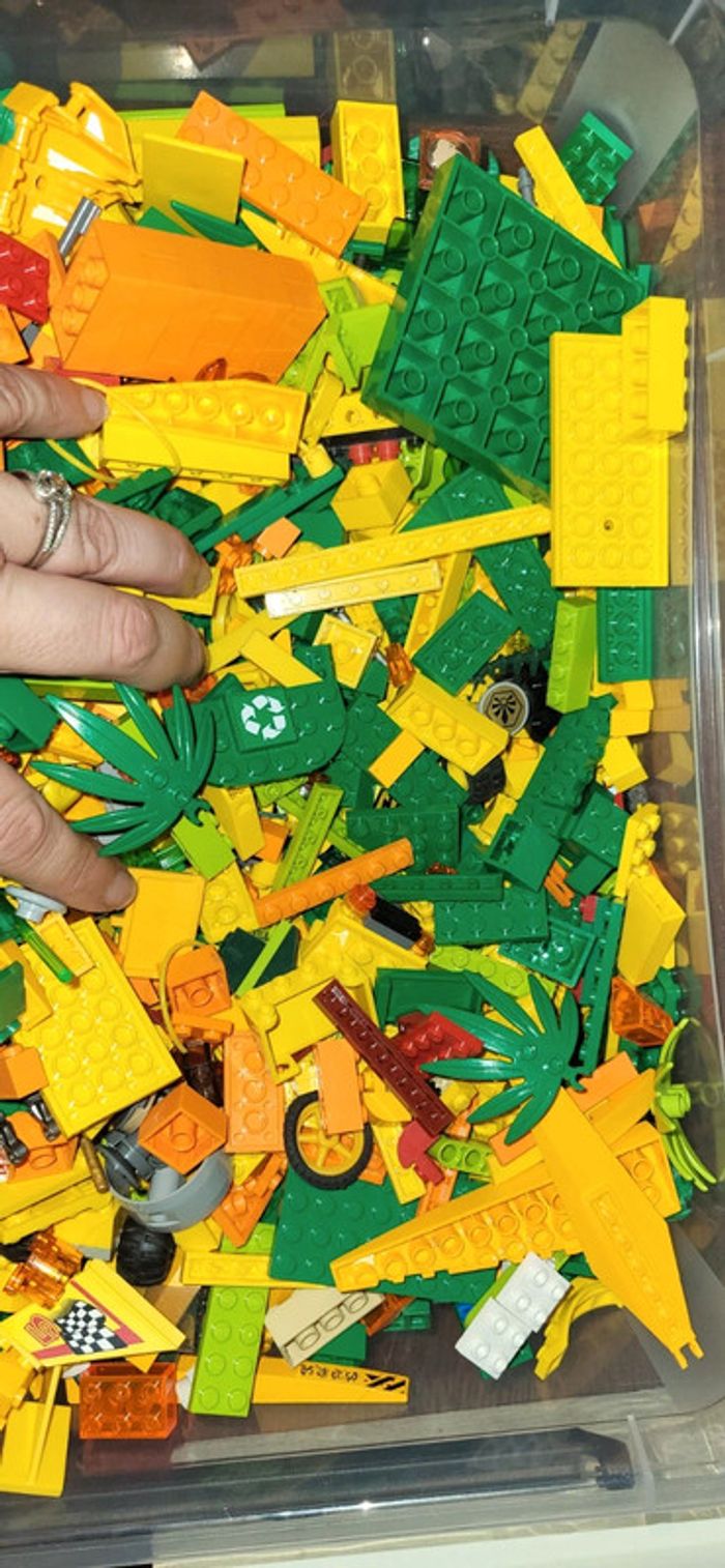 Lot lego vrac vert et jaune - photo numéro 2