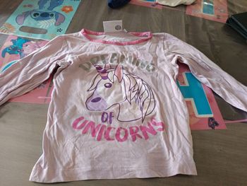 Tee-shirt manche longue 4 ans licorne emoji