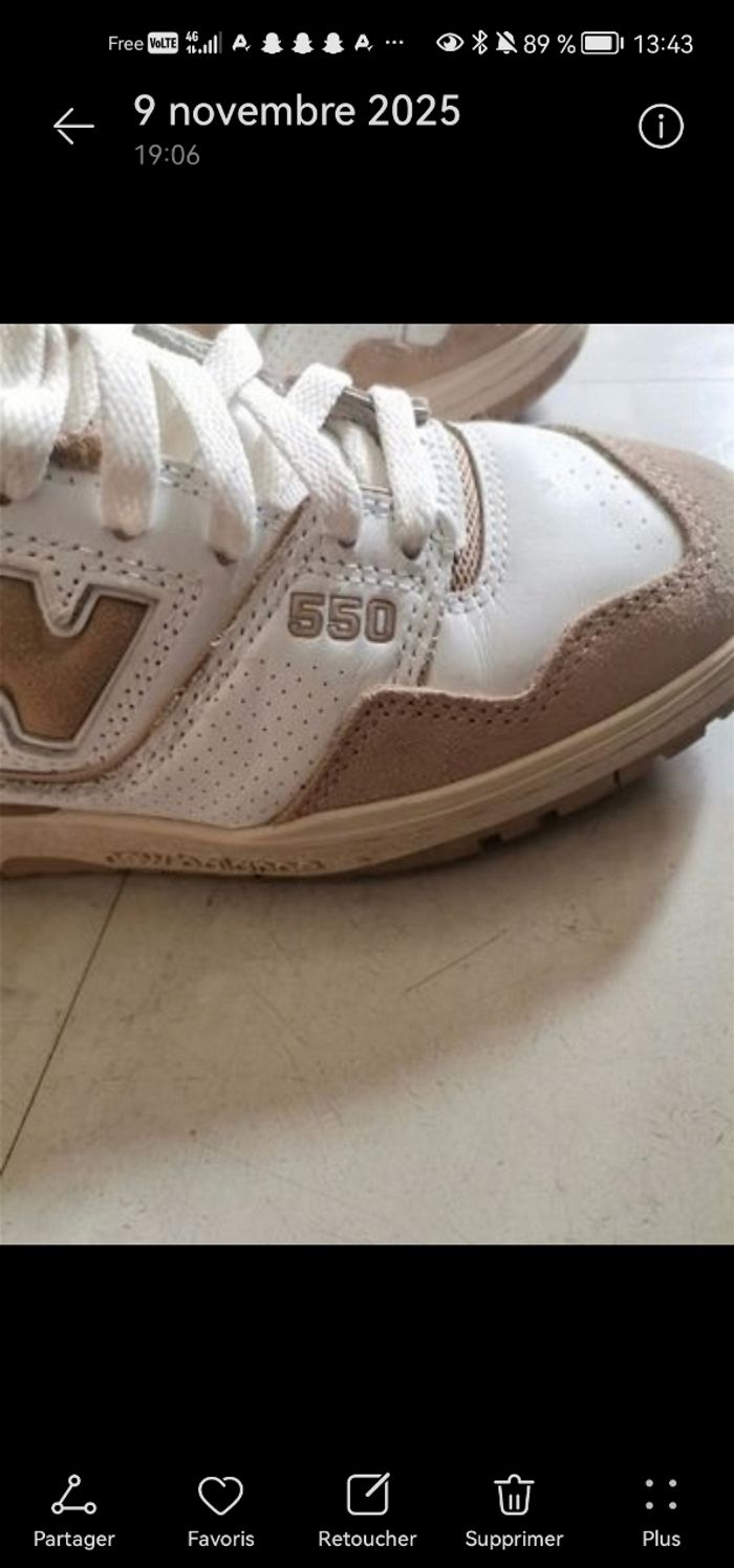 New Balance 550 beige et blanc – Pointure 38,5 - photo numéro 2