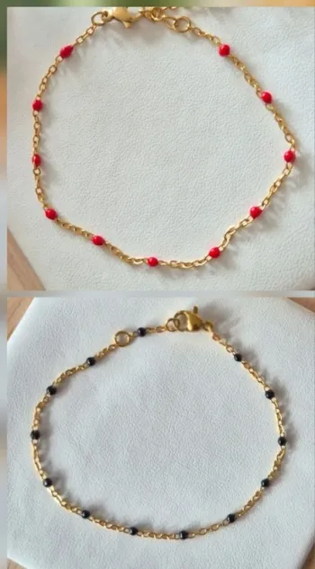 Lot de 2 bracelets dorée en acier inoxydable
🌸 rouge et noir