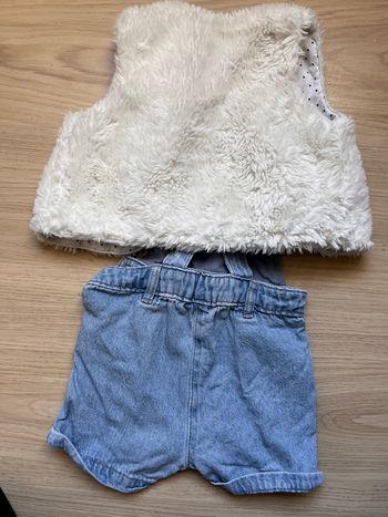 Salopette short + gilet sans manches 