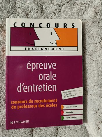 Concours CRPE enseignement épreuve orale d'entretien professeur des écoles