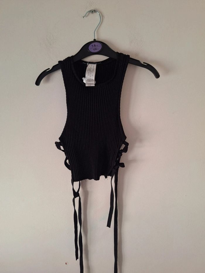 Crop top lacets
