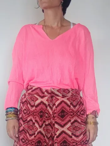 Pull rose fluo Grain de Malice L