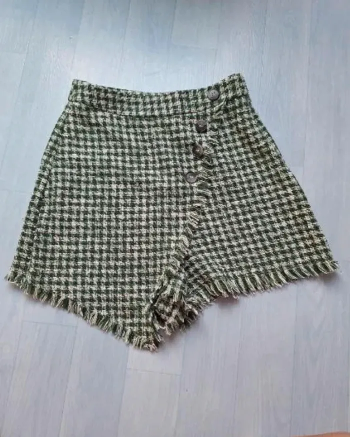 Short carreaux vert et blanc style tweed Pimkie - photo numéro 3