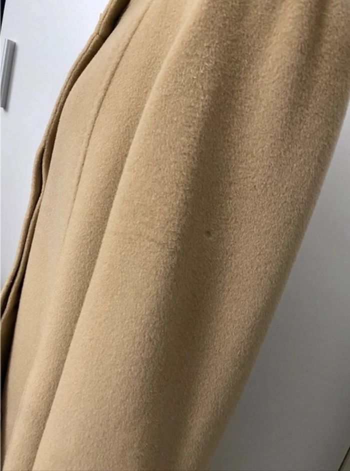 Manteau long droit beige laine vierge Un Jour ailleurs - photo numéro 8