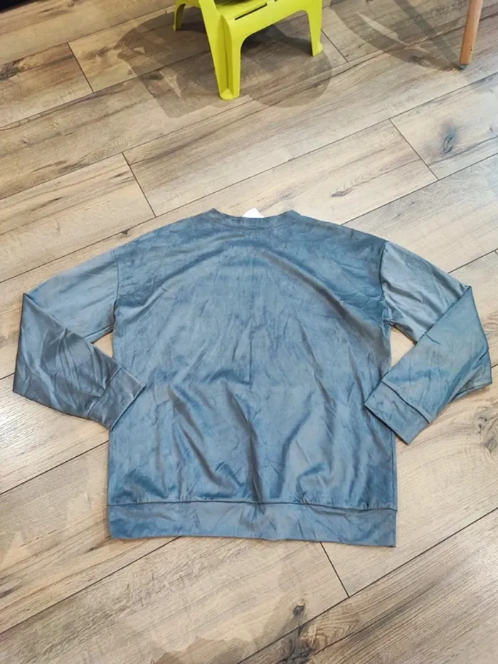Pull gris "suédine" homme XL - photo numéro 4