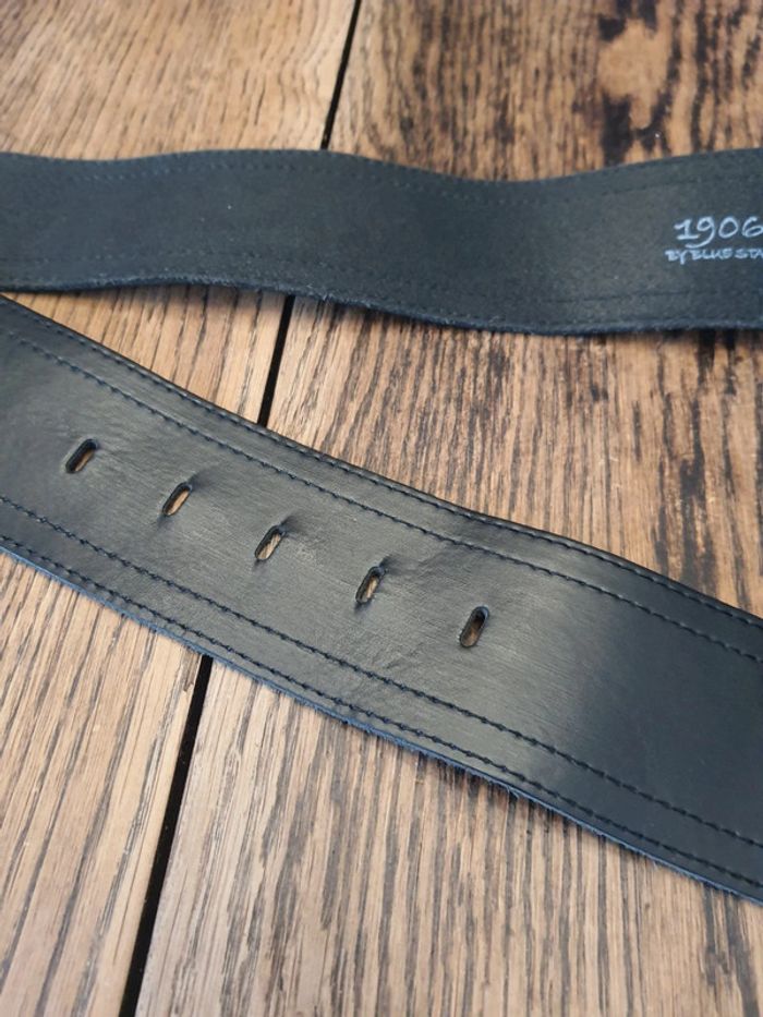 Jolie Ceinture noire cuir 1906 by Blue Star 100cm - photo numéro 19