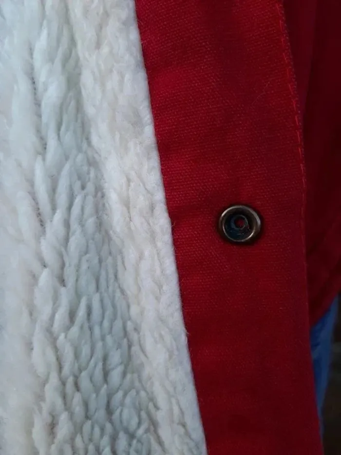 Veste rouge sans manche fourrée Taille L vintage - photo numéro 4