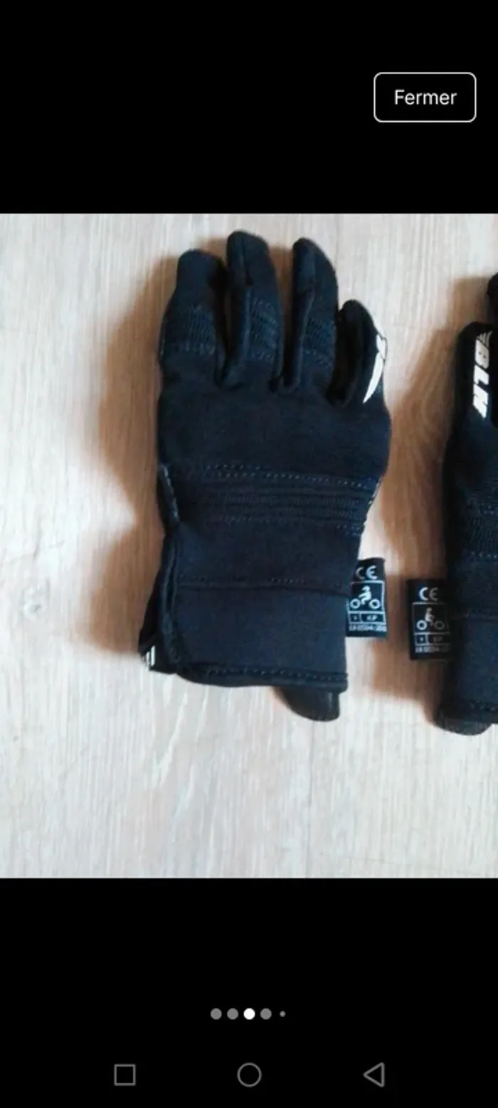 Gant de moto enfant mixte fille garçon noir 6 ans - photo numéro 10