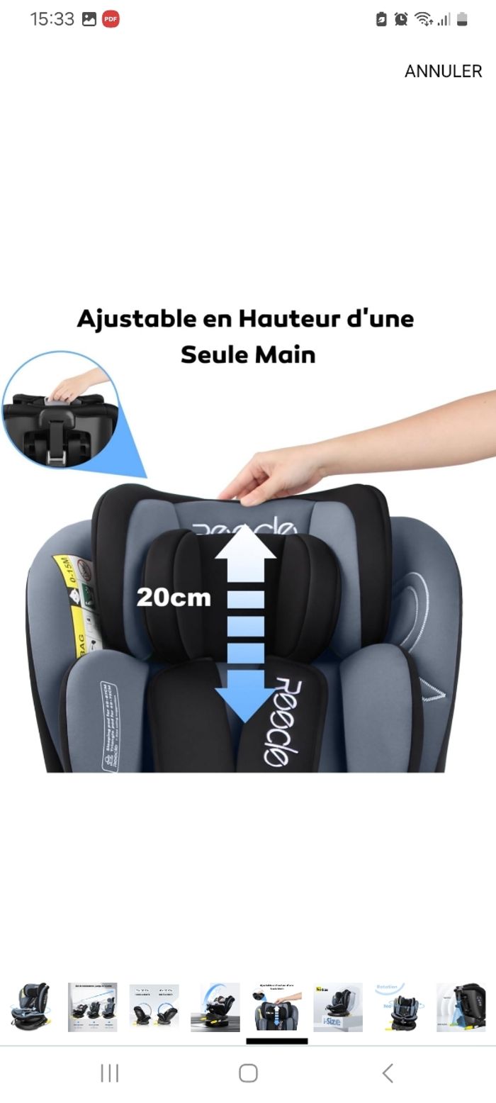 Siège auto Reeclo (naissance --->12ans) - photo numéro 6