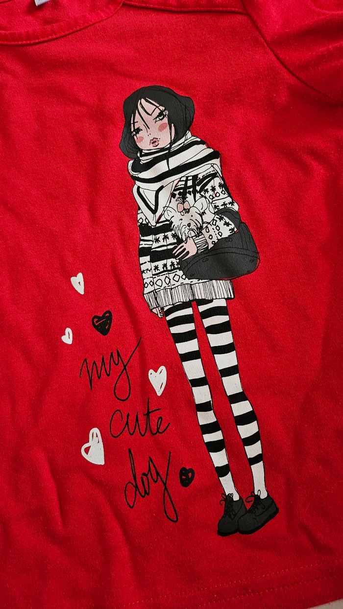 T-Shirt manche longue Rouge - photo numéro 3