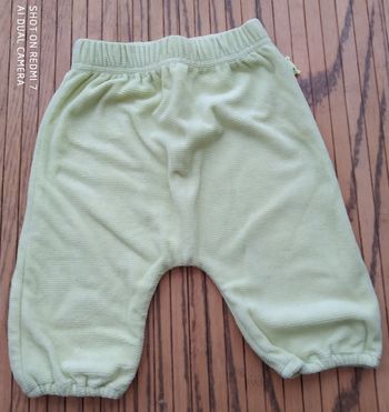 Kitchoun Kiabi pantalon sarouel vert velours 6 mois