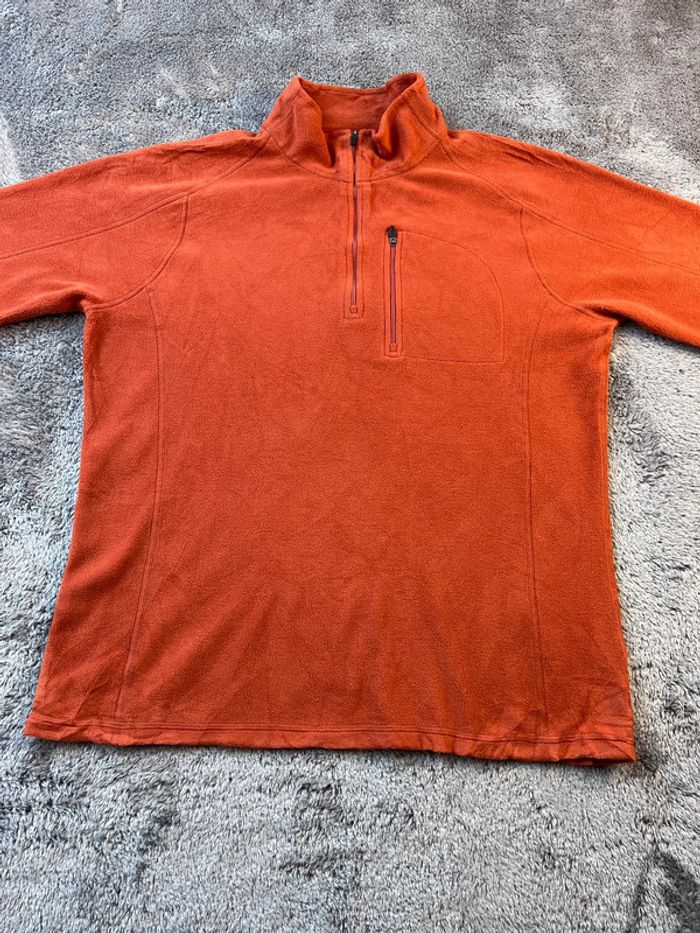L.L. Bean Pull Polaire Zippé Col Montant Orange – Taille M - photo numéro 6