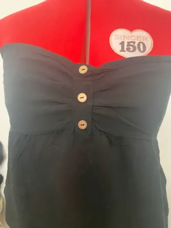 Combishort bustier légère noire - photo numéro 3