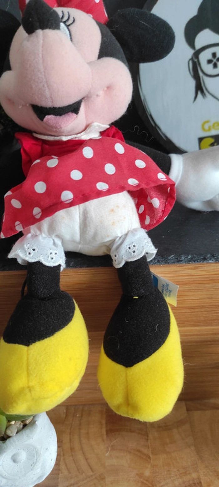 Doudou Peluche Vintage Minnie Disney Rouge Noir Jaune Plush #geektradedoudou - photo numéro 4
