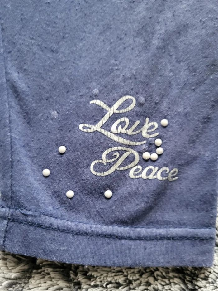 Legging court 8 ans marine Love Peace - photo numéro 2