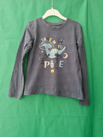 T-shirt manches longues motif dinosaure astronaute 98/104 cm 2-4 ans Lupilu