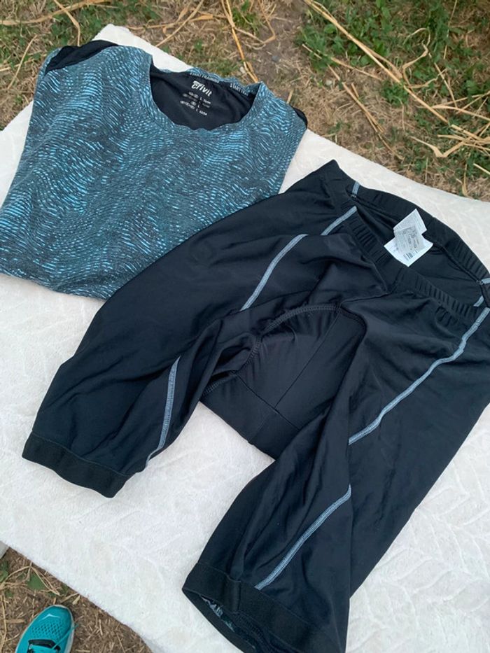 Lot sport cycliste VTT b-win taille XL et tee shirt L crivit