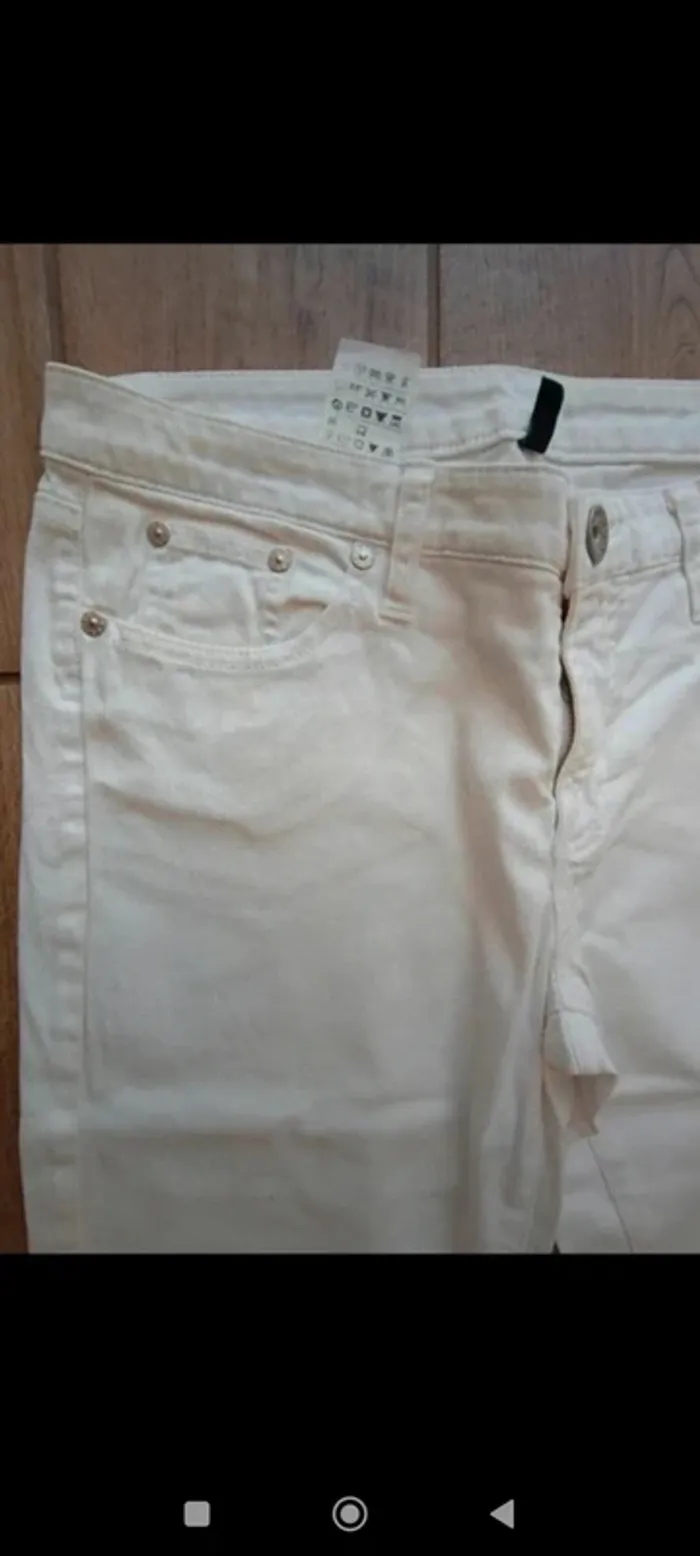 Jeans blanc Benetton 38 - photo numéro 2