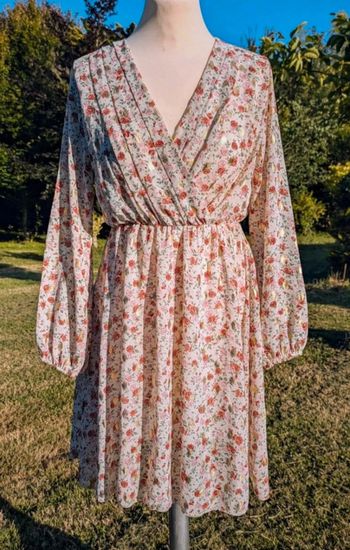 Robe femme bohème chic fleur pétale doré t s 36 m 38