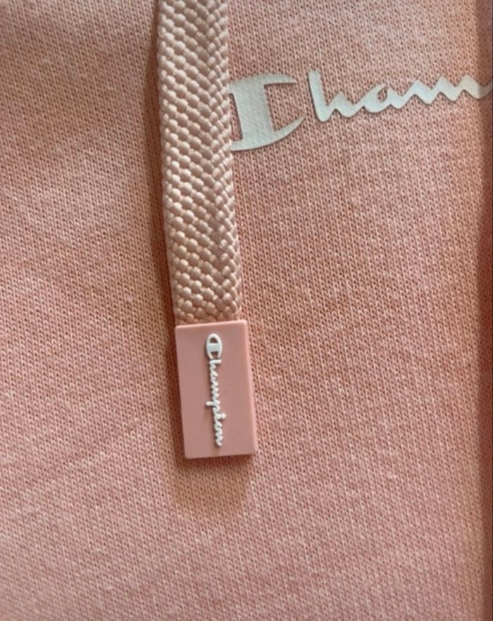 pull crop top à capuche, Champion, rose clair - taille L 🌸 - photo numéro 4