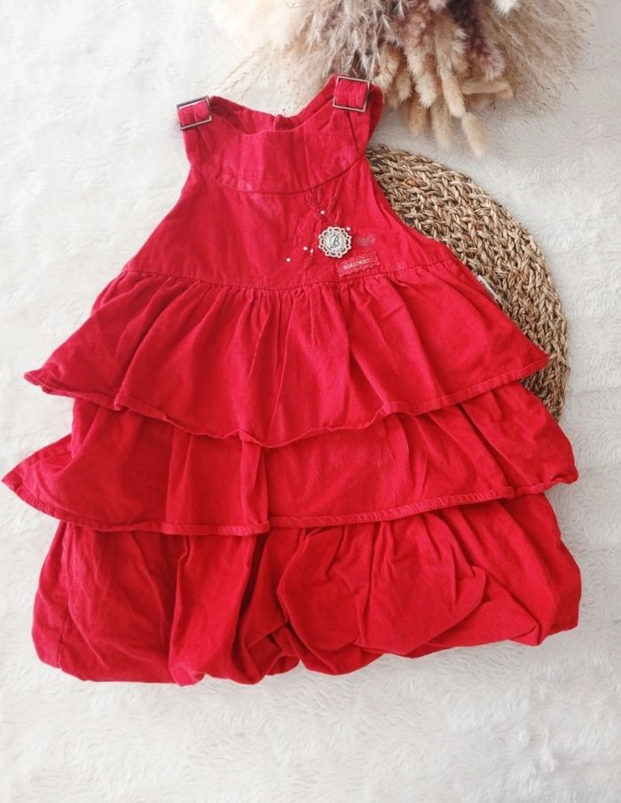 Robe velours rouge