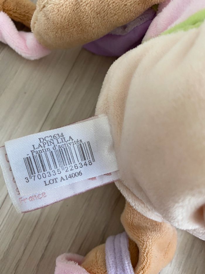 Doudou et compagnie pantin d’activité lapin lila - photo numéro 3