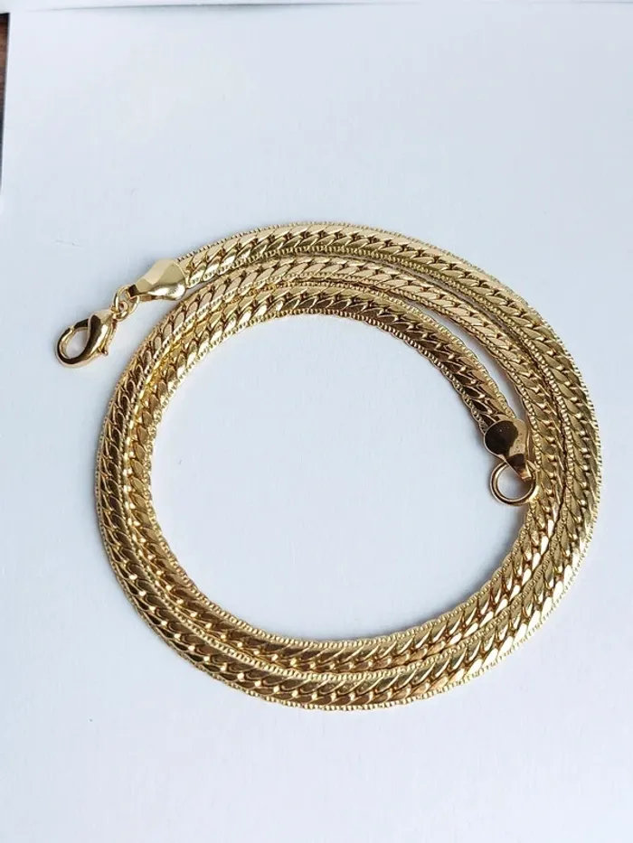 chaîne maille anglaise en plaqué or vintage - photo numéro 5