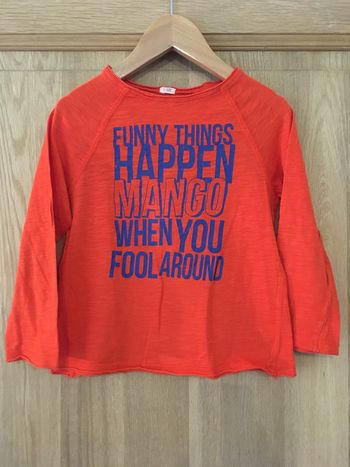 Tee-shirt manches longues garçon Zara orange bleu