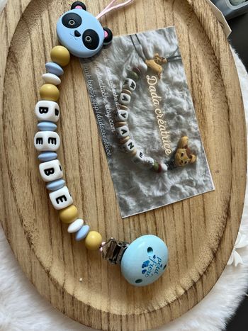 Attache tétine personnalisé panda