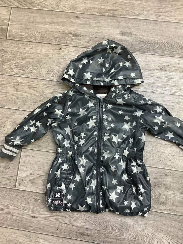 Veste coupe vent Chipie 2 ans Gris / étoiles blanches