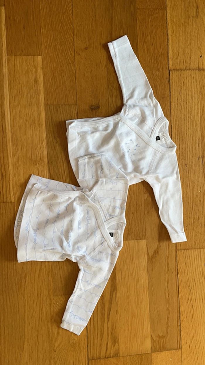 Lot t-shirts cache cœur manches longues 1 mois tissaia - photo numéro 2