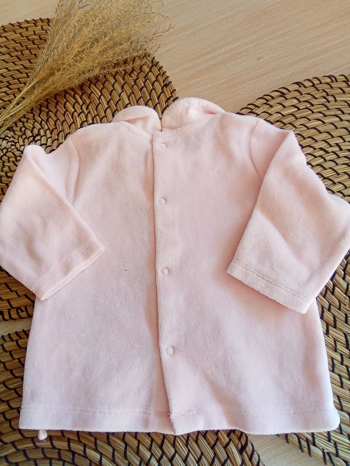 Babygro rose 2 pièces en velours Grain de Blé 3 mois - photo numéro 3