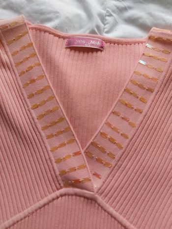 Haut rose col V taille S/M