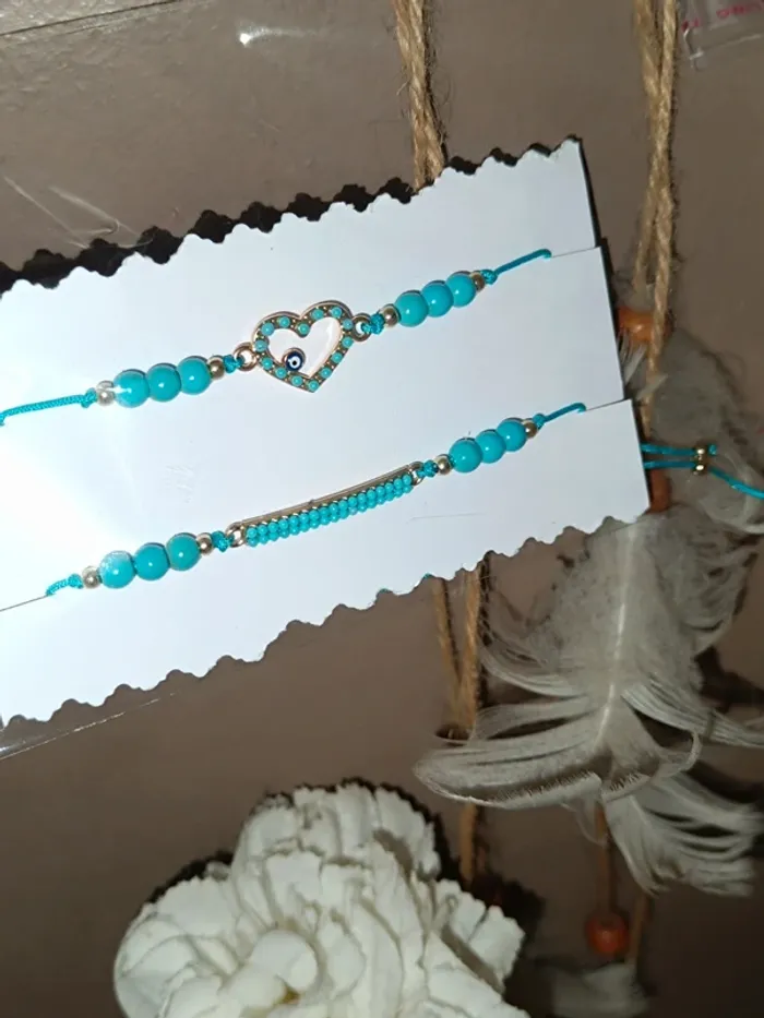 Lot bracelet-Perle Turquoise-Mauvais oeil 🧿