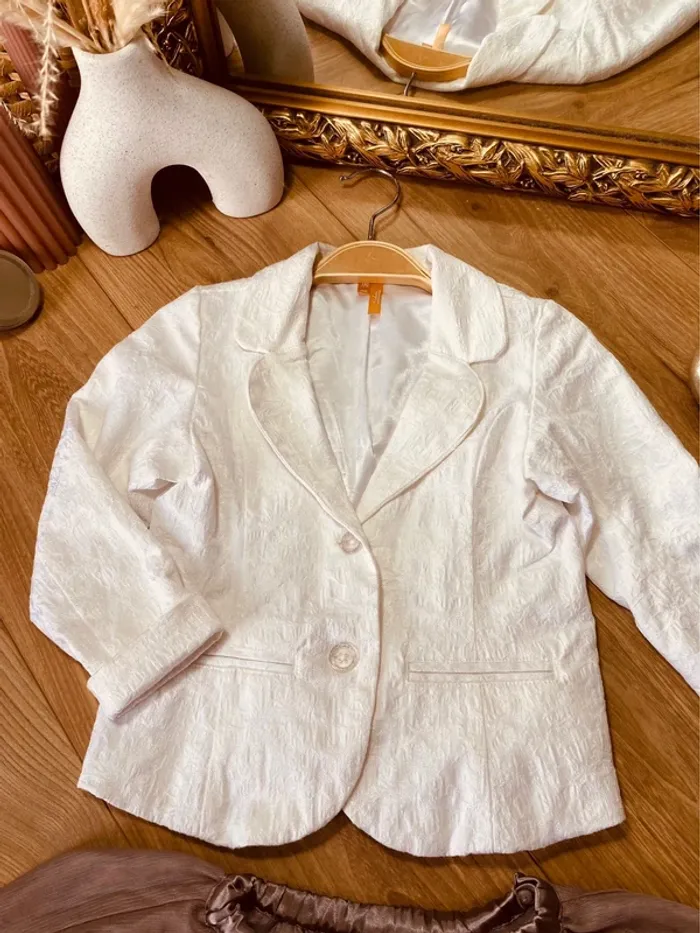 Taille 4-5 ans tenue cérémonie blazer jupe fille Orchestra Sergent Major blanc taupe 🩷 - photo numéro 2
