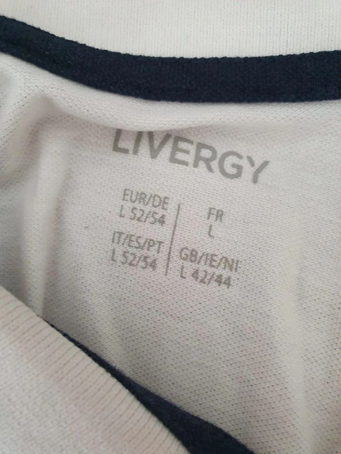 Polo blanc livergy taille L 40 homme en coton - photo numéro 6