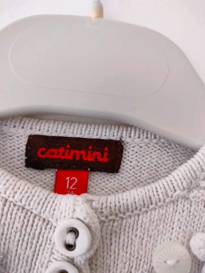 (a) gilet gris Catimini 12m - photo numéro 4