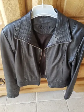 Veste en cuir d'agneau véritable