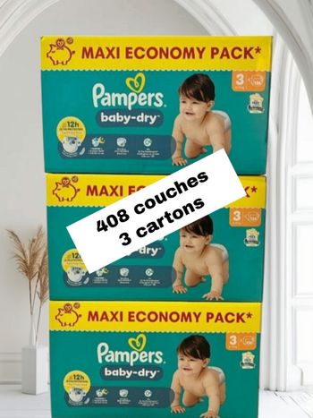 Couches Pampers taille 3 Baby dry lot de 3 cartons 