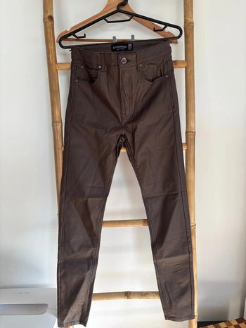 Pantalon skinny simili cuir Marron Stradivarius taille 38