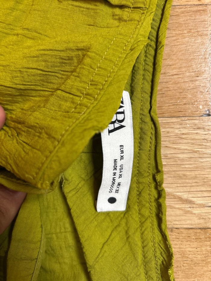 Pantalon Zara Vert T XL façon Organza - photo numéro 2