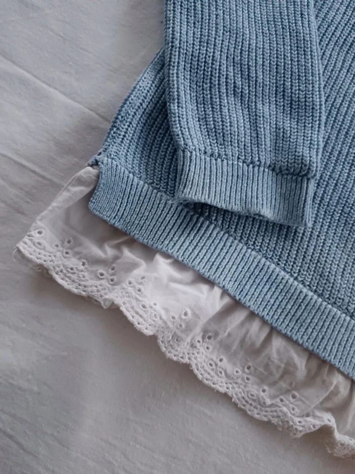 Pull maille Vertbaudet col brodé 2 ans - photo numéro 3