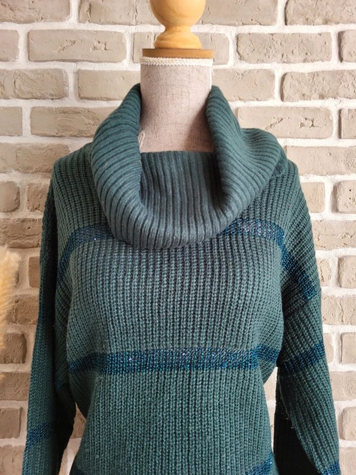 Pull col châle vert sapin - Beloved - Casual chic - photo numéro 3