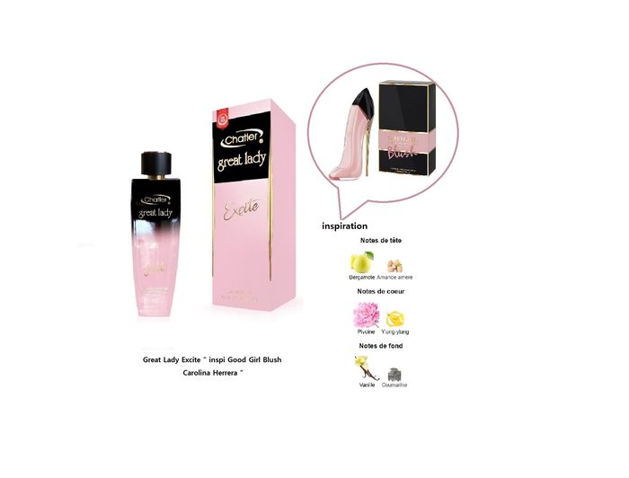 Great Lady Excite" inspi Good Girl Blush Carolina Herrera "eau de Parfum femme 100ml - photo numéro 2